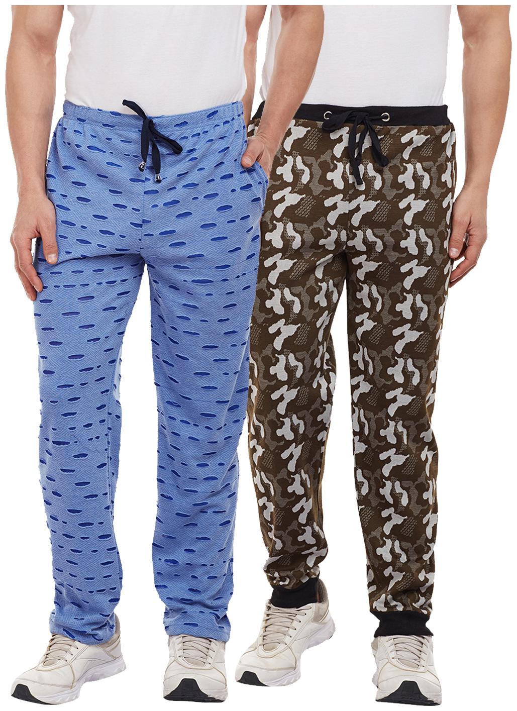 Vimal Ripped Look Sky Blue And Camouflage Green Trackpants For Men(Pack Of 2) 
Vimal Ripped Look Sky Blue And Camouflage Green Trackpants For Men(Pack Of 2)