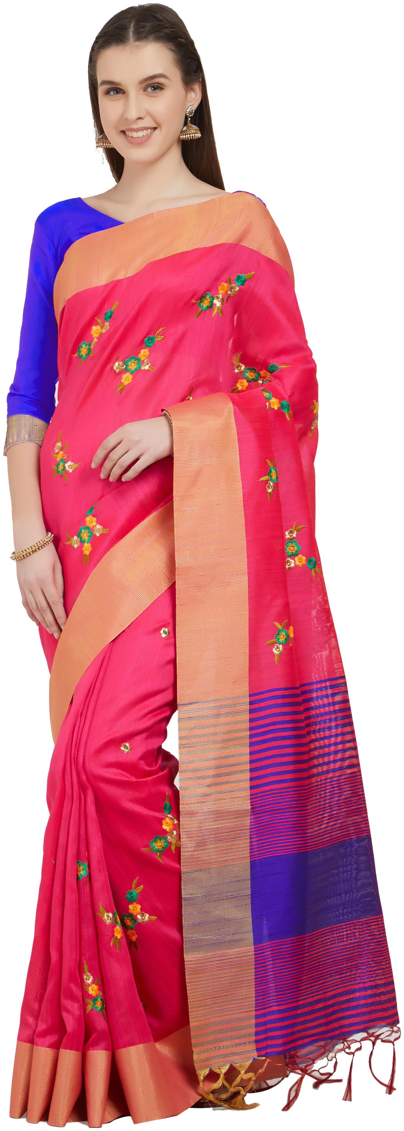 Viva N Diva Pink Color Cotton Silk Saree 
Viva N Diva Pink Color Cotton Silk Saree