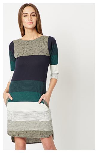 Women s Multicolored Round Neck 3 4 Sleeve Cotton Striped Pocket Detail Mini Shift Dress
Women s Multicolored Round Neck 3 4 Sleeve Cotton Striped Pocket Detail Mini Shift Dress
