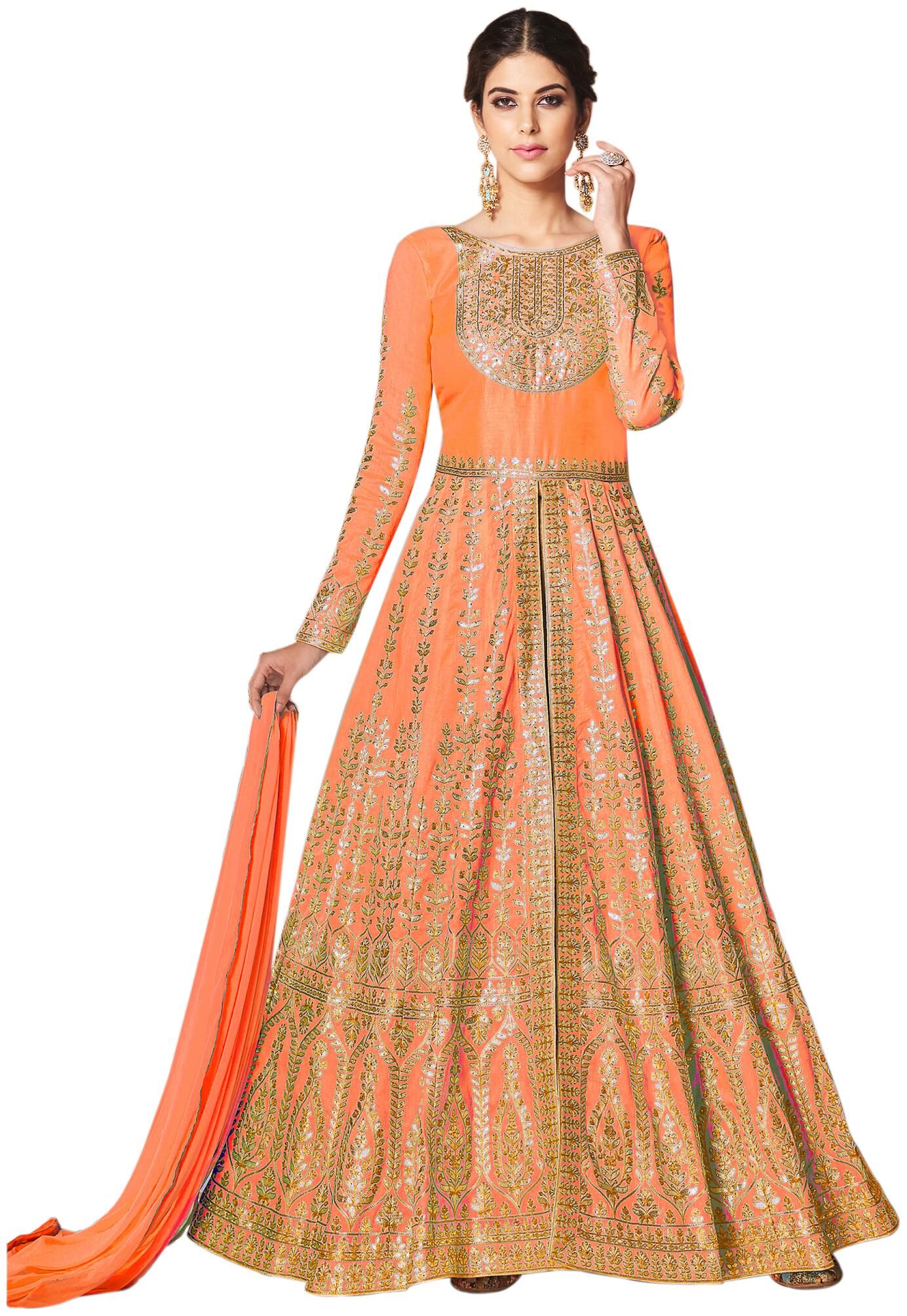 YOYO Fashion Orange Embroidered Semi-Stitched Anarkali Salwar Suit With Dupatta For Women
YOYO Fashion Orange Embroidered Semi-Stitched Anarkali Salwar Suit With Dupatta For Women