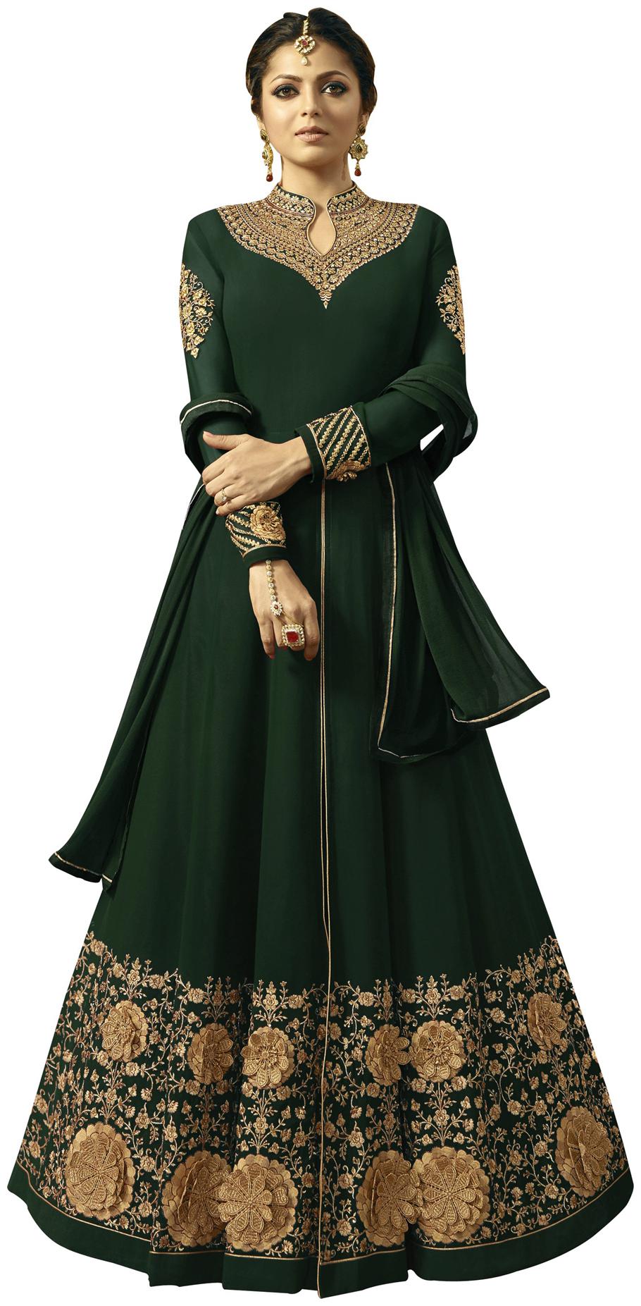 YOYO Fashion Georgette Green Embroidered Anarkali Semi-Stitched Salwar Suits With Dupatta
YOYO Fashion Georgette Green Embroidered Anarkali Semi-Stitched Salwar Suits With Dupatta