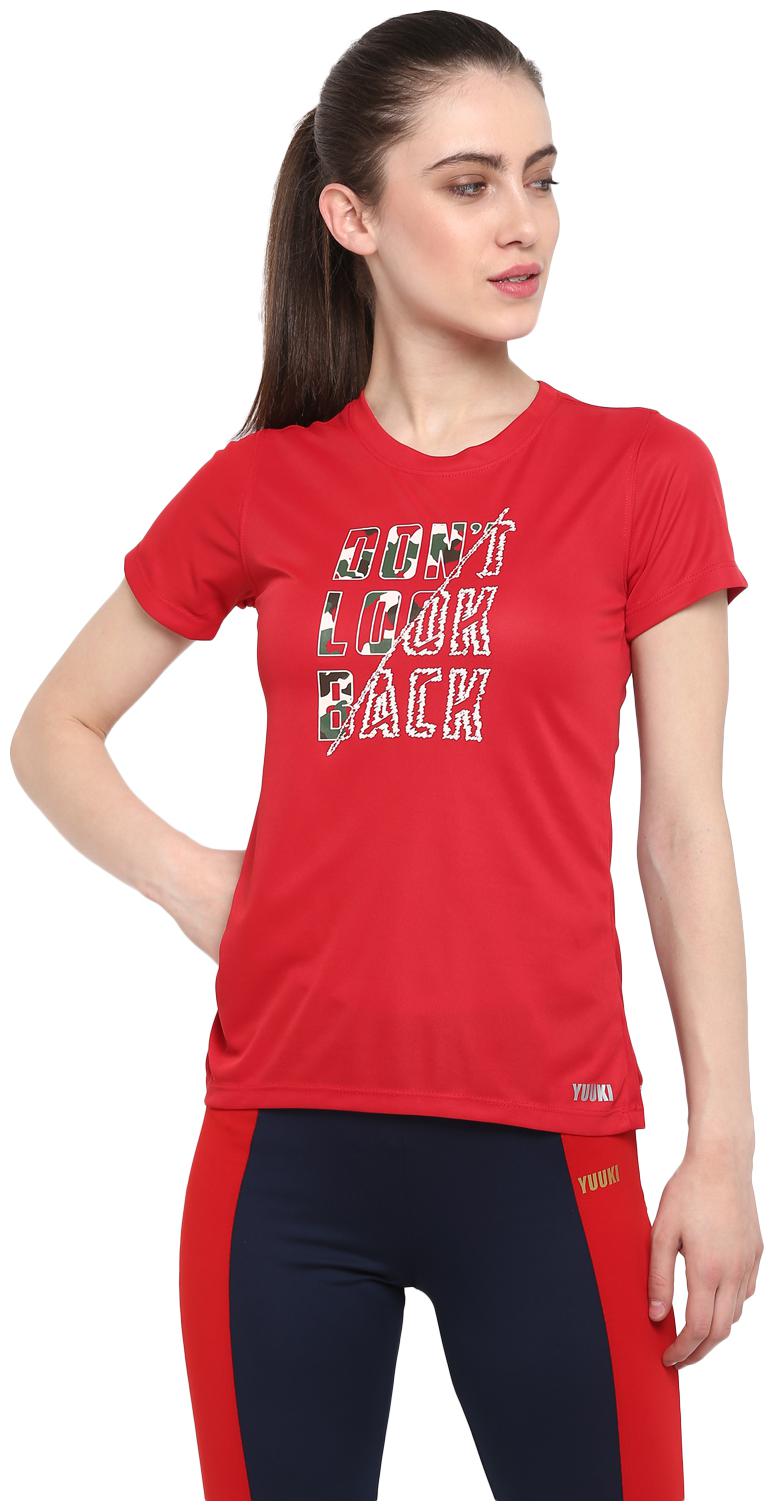 Yuuki Women Printed Sports T-Shirt - Red 
Yuuki Women Printed Sports T-Shirt - Red