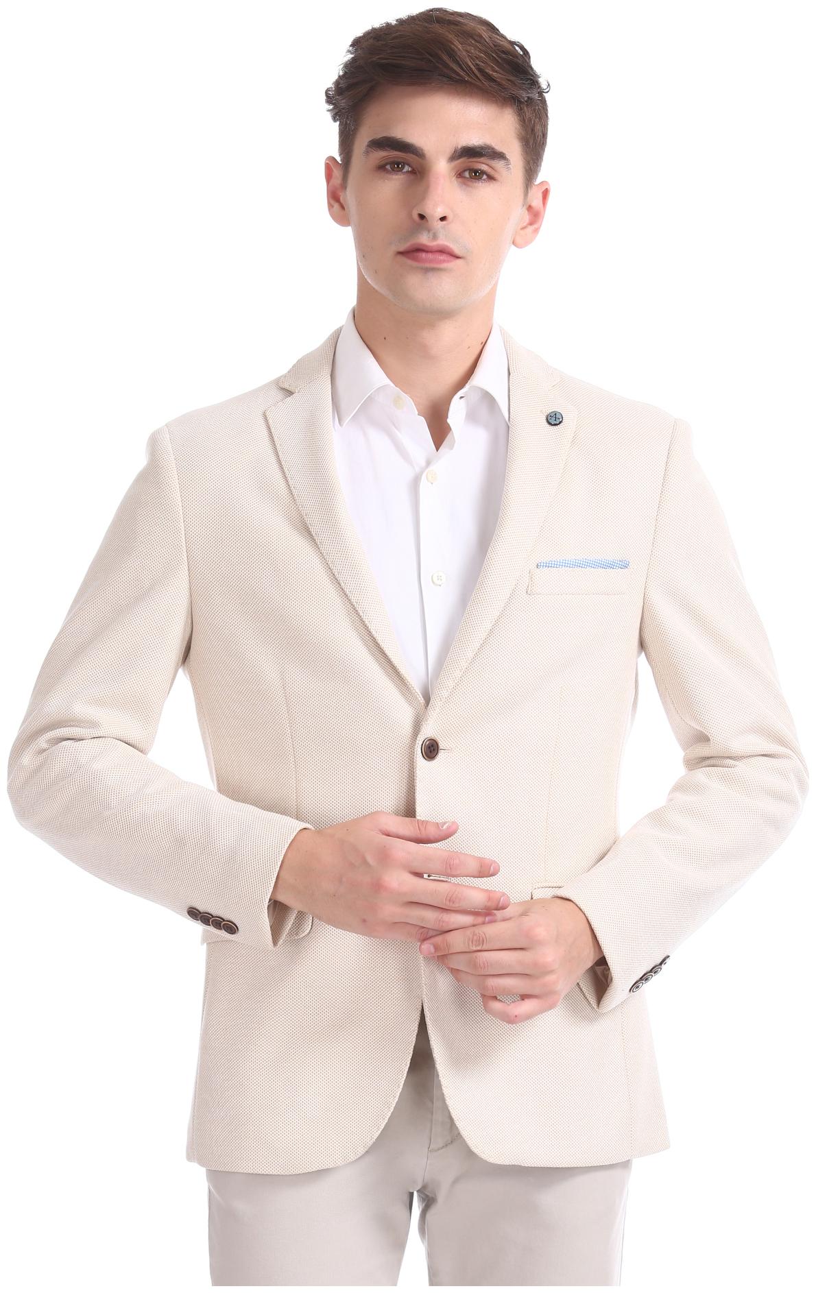 Arrow Men Beige Textured Slim fit Single Breasted Blazer
Arrow Men Beige Textured Slim fit Single Breasted Blazer