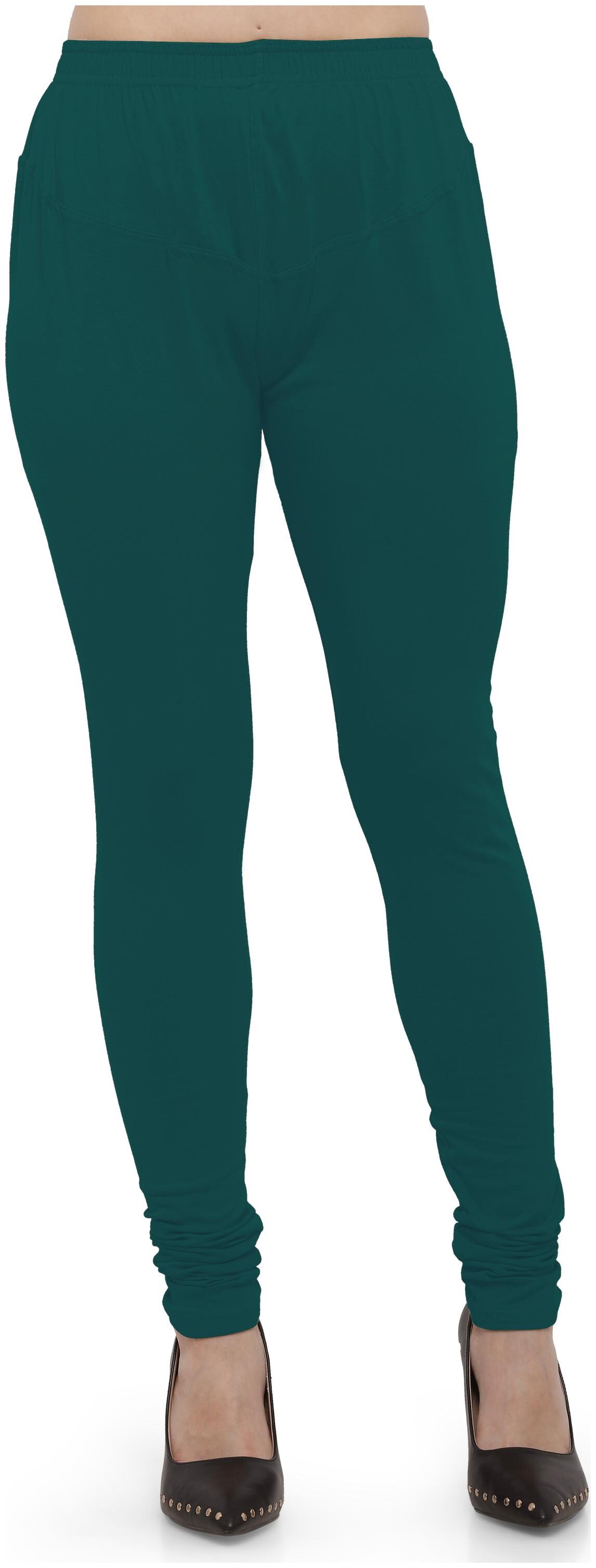 Ziya Cotton Lycra Peacock Blue Leggings