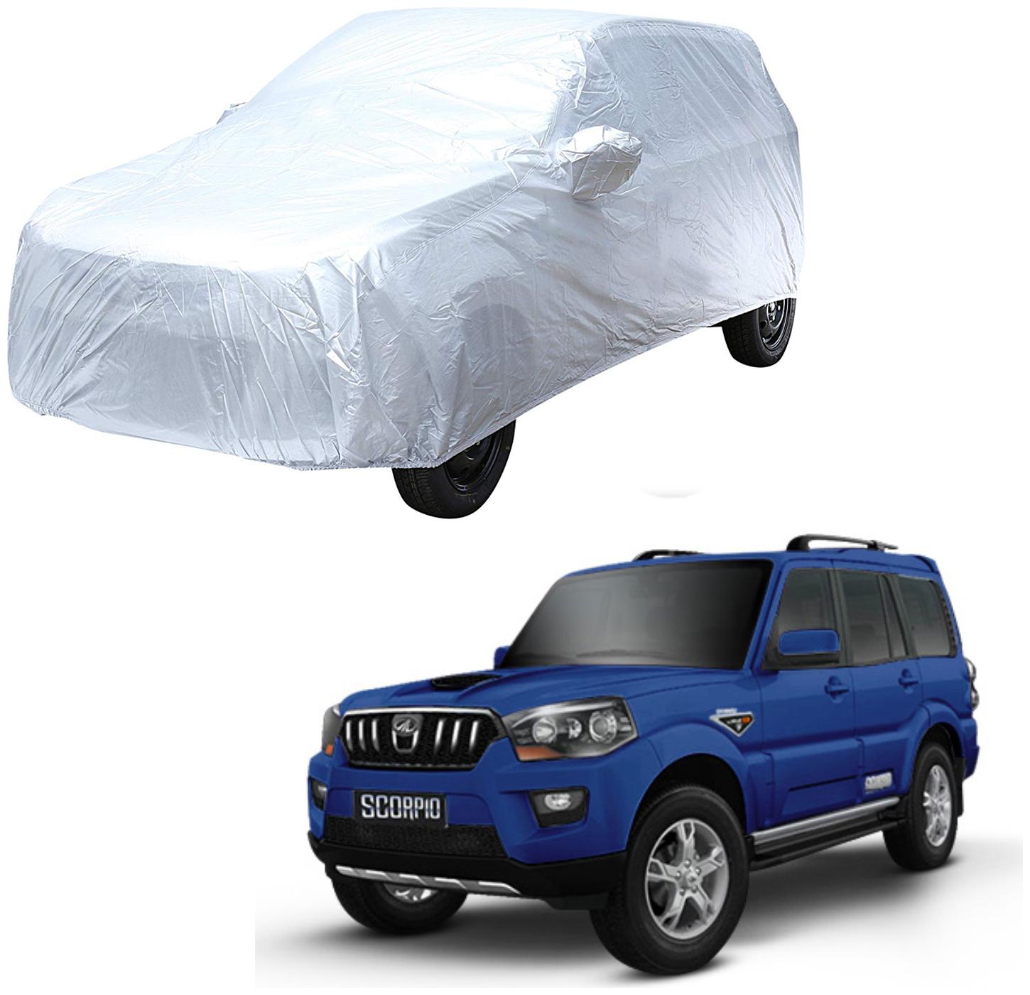 AutoRetail Mahindra SCORPIO Silver Matty Car Body Cover for 2019 Model (Mirror Pocket Triple Stiched)
AutoRetail Mahindra SCORPIO Silver Matty Car Body Cover for 2019 Model (Mirror Pocket Triple Stiched)