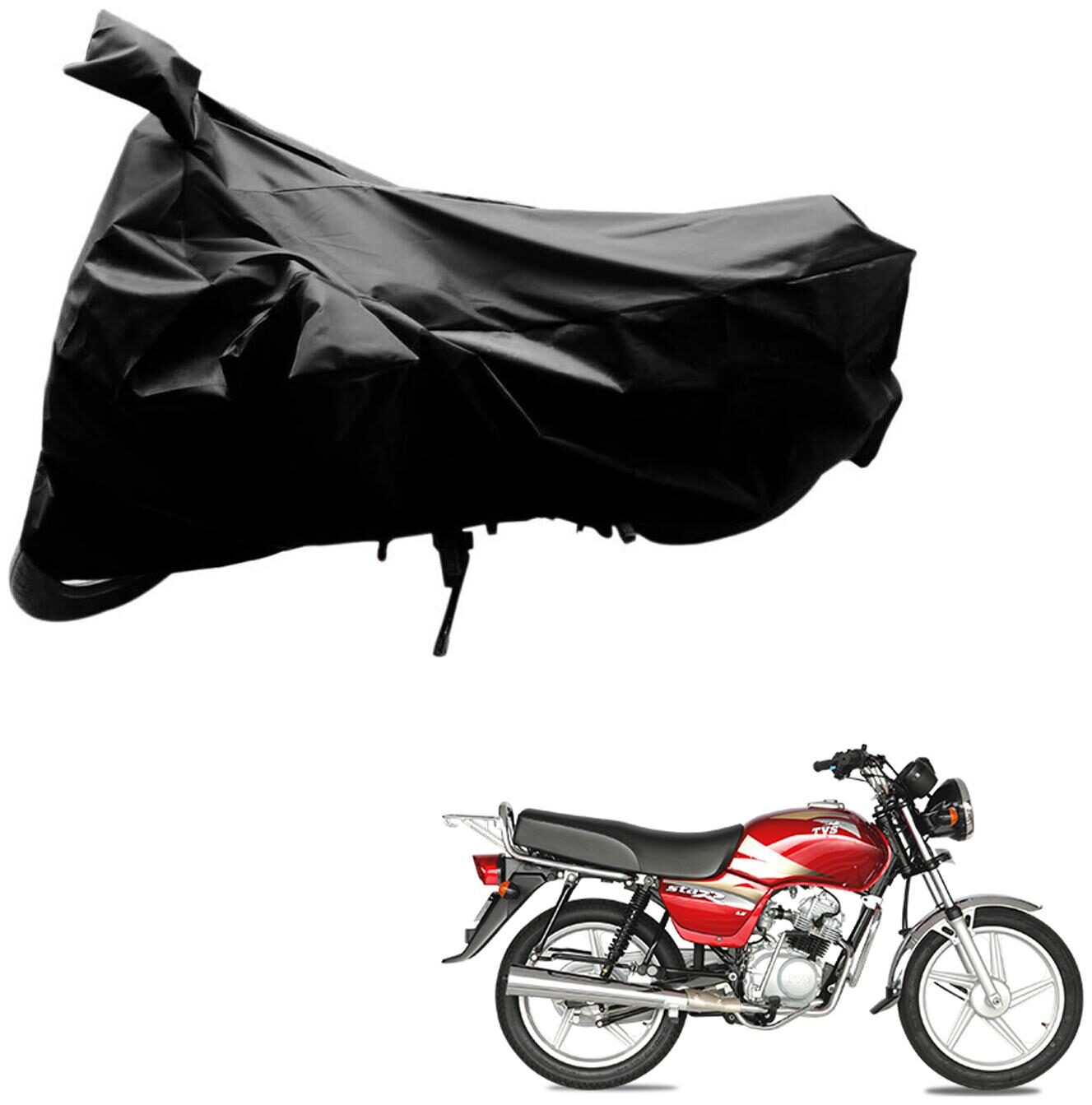 AutoRetail Two Wheeler Polyster Cover for TVS Star Lx with Sun Protection (Mirror Pocket Black Color)
AutoRetail Two Wheeler Polyster Cover for TVS Star Lx with Sun Protection (Mirror Pocket Black Color)