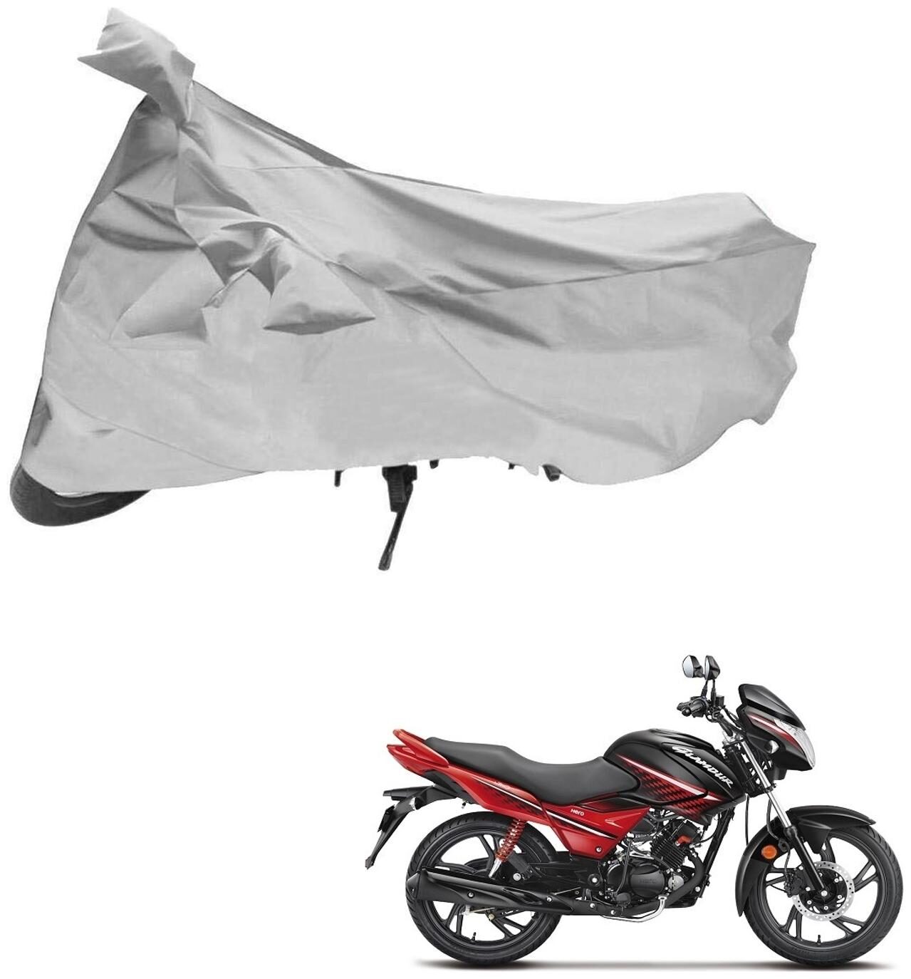 AutoRetail UV Resistant Two Wheeler Polyster Cover for Hero Glamour (Mirror Pocket Silver Color)
AutoRetail UV Resistant Two Wheeler Polyster Cover for Hero Glamour (Mirror Pocket Silver Color)