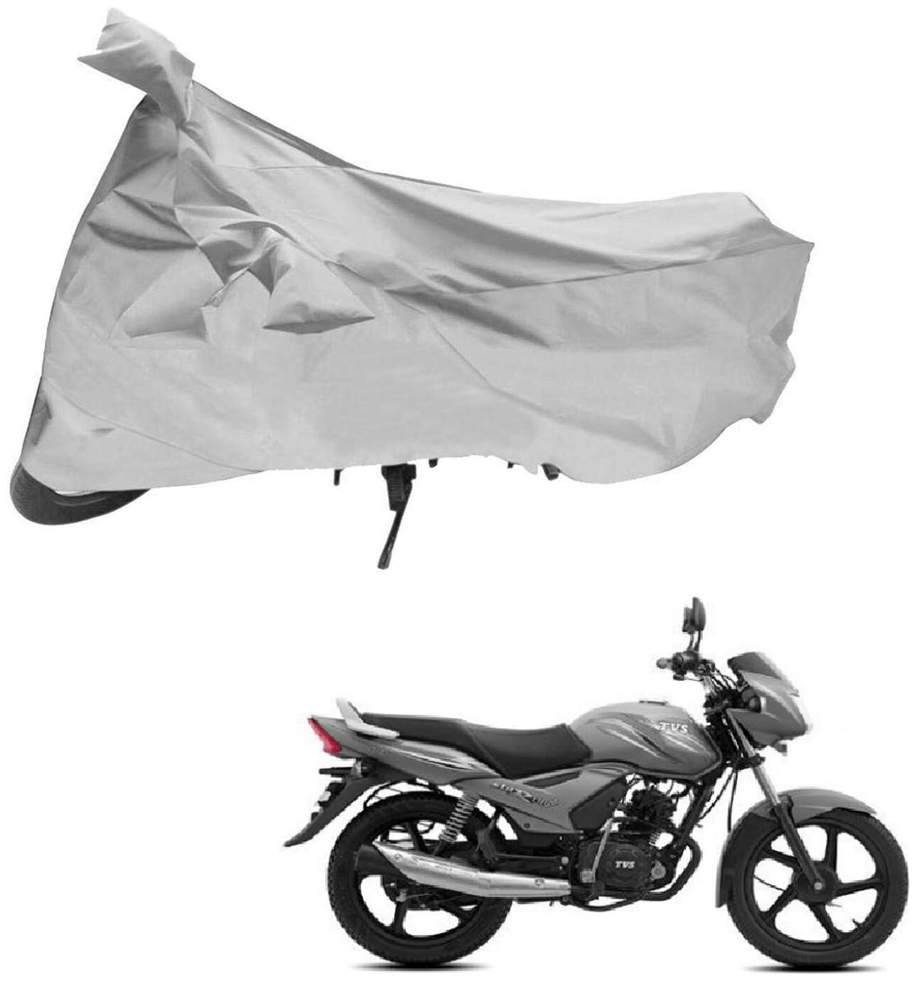 AutoRetail UV Resistant Two Wheeler Polyster Cover for TVS Star City (Mirror Pocket Silver Color)
AutoRetail UV Resistant Two Wheeler Polyster Cover for TVS Star City (Mirror Pocket Silver Color)
