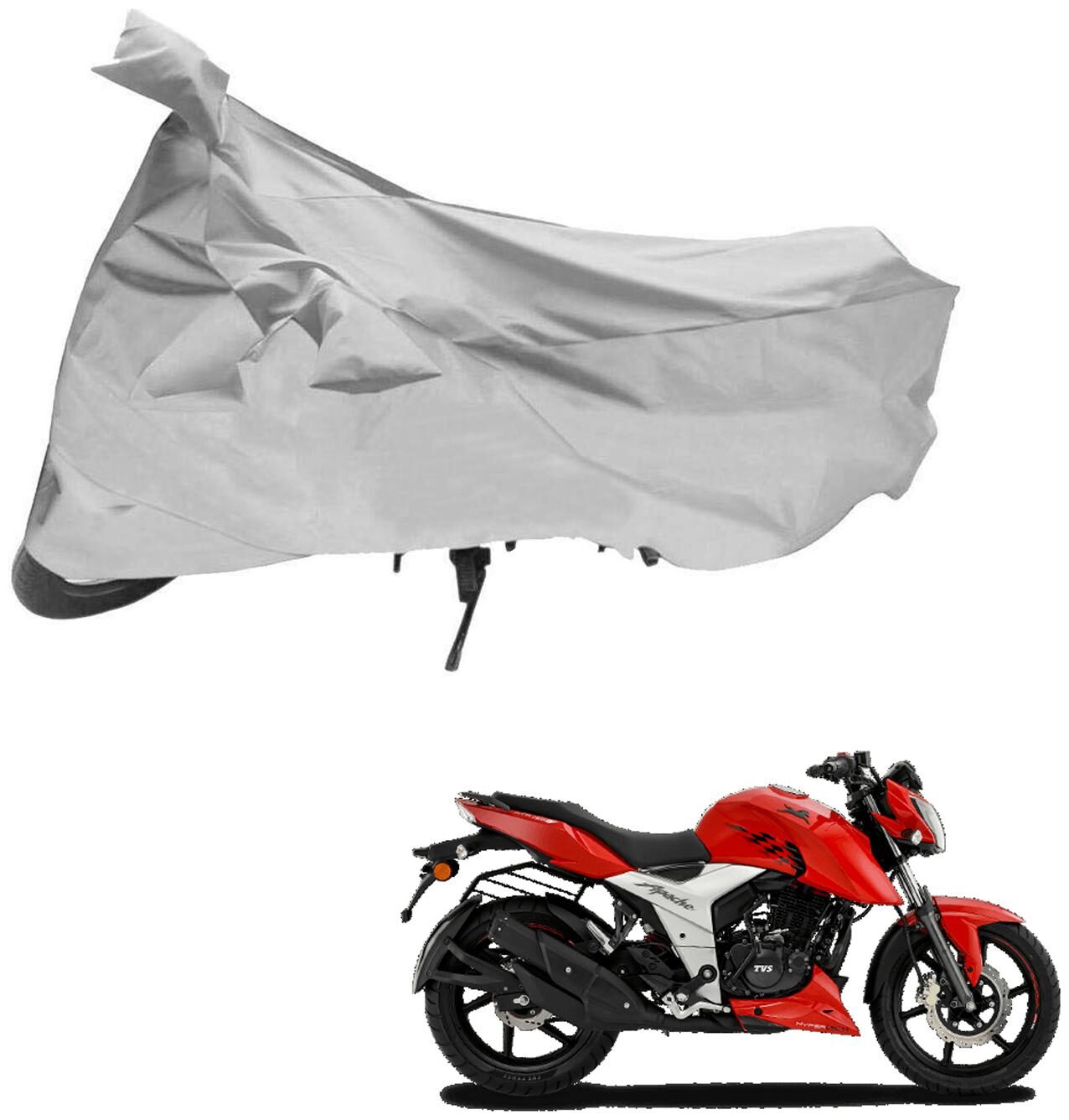 AutoRetail Weather Resistant Two Wheeler Polyster Cover for TVS Apache RTR 160 (Mirror Pocket Silver Color)
AutoRetail Weather Resistant Two Wheeler Polyster Cover for TVS Apache RTR 160 (Mirror Pocket Silver Color)