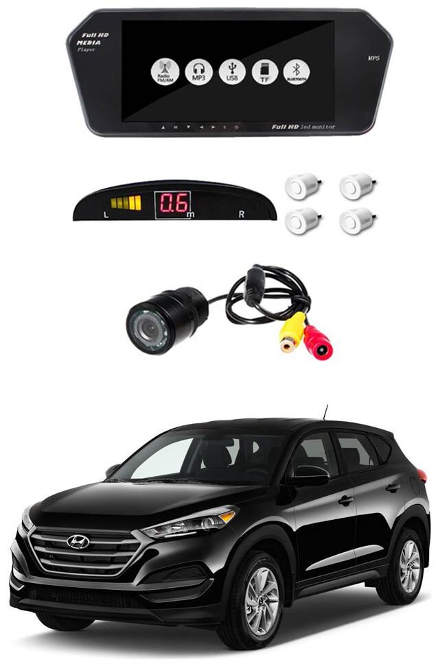 AYW Combo of 7 inch LED Car Screen Video Monitor with Camera and White Sensors for Tucson
AYW Combo of 7 inch LED Car Screen Video Monitor with Camera and White Sensors for Tucson