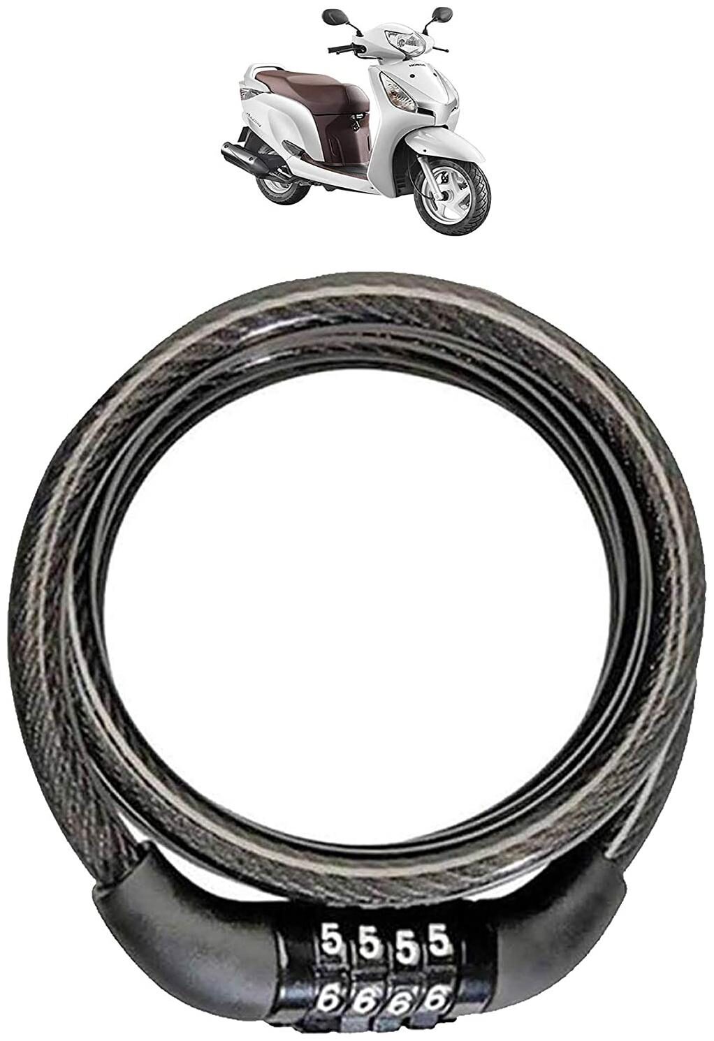 Cartronics Bike Lock 4 Digit Code Combination Anti-Theft Bicycle Motorcycle Cycling Lock Steel Cable Coil Bike Security wuth 2 Key for Honda Aviator (Black)
Cartronics Bike Lock 4 Digit Code Combination Anti-Theft Bicycle Motorcycle Cycling Lock Steel Cable Coil Bike Security wuth 2 Key for Honda Aviator (Black)