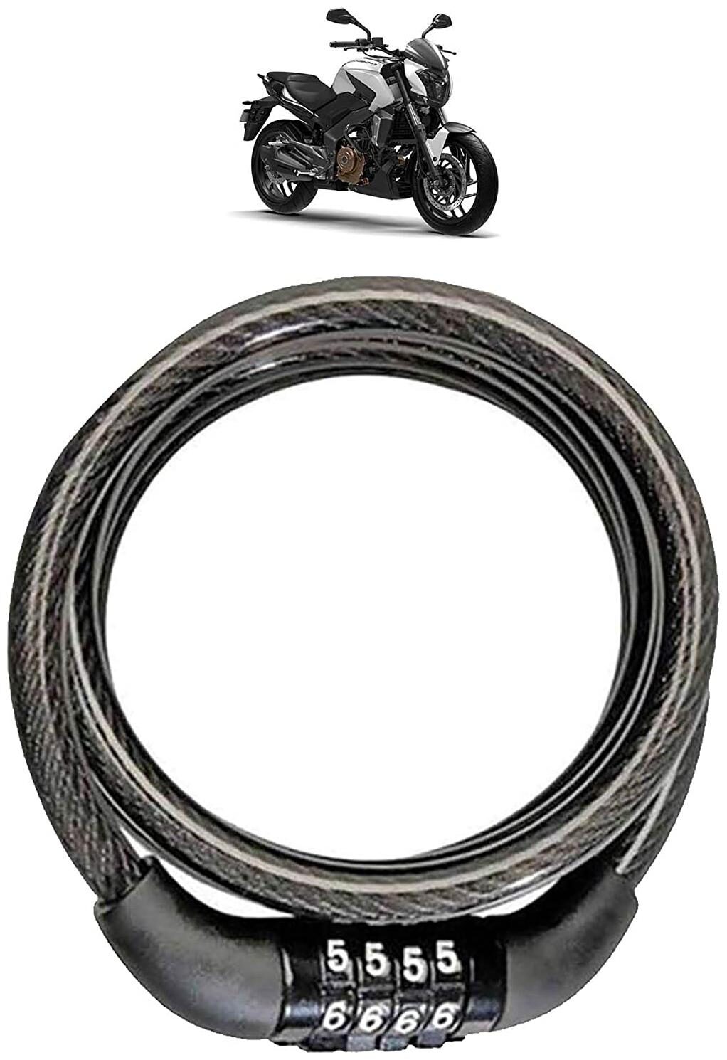 Cartronics Bike Lock 4 Digit Code Combination Anti-Theft Bicycle Motorcycle Cycling Lock Steel Cable Coil Bike Security wuth 2 Key for Bajaj Dominar (Black)
Cartronics Bike Lock 4 Digit Code Combination Anti-Theft Bicycle Motorcycle Cycling Lock Steel Cable Coil Bike Security wuth 2 Key for Bajaj Dominar (Black)