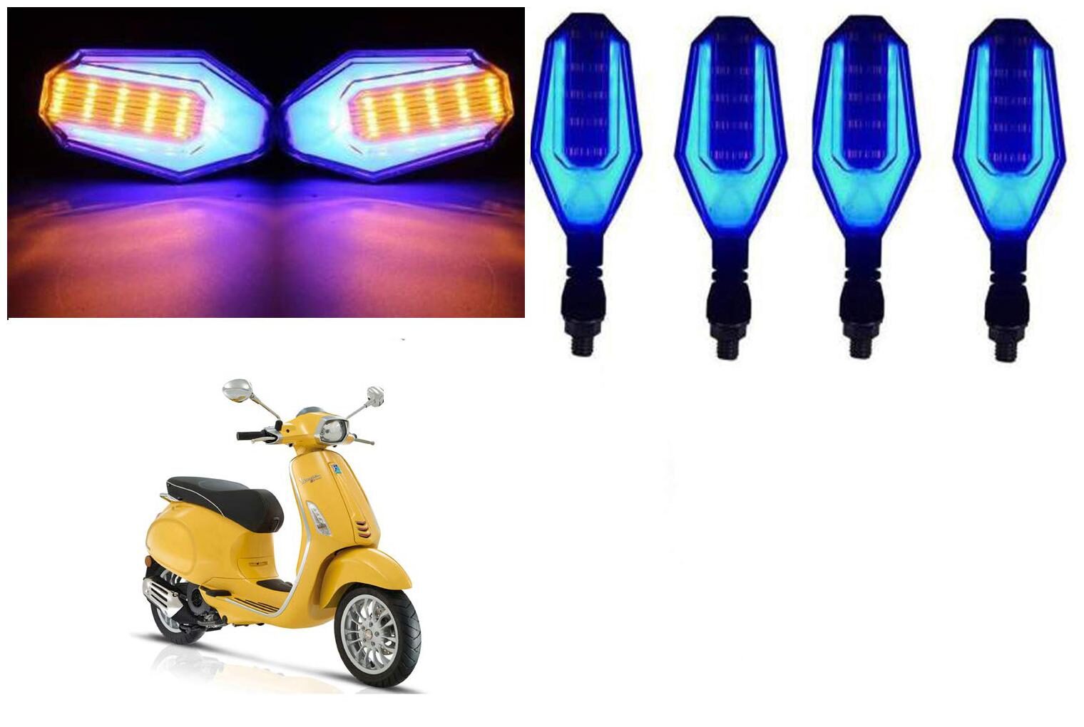 Cartronics Front And Rear U Shape Dual Color DRL Indicator Light for Piaggio Vespa Elegante 150 Blue Yellow Pack Of 4
Cartronics Front And Rear U Shape Dual Color DRL Indicator Light for Piaggio Vespa Elegante 150 Blue Yellow Pack Of 4
