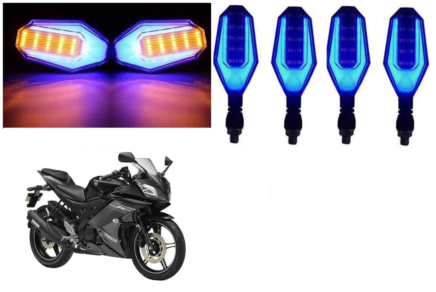 Cartronics Front And Rear U Shape Dual Color DRL Indicator Light for Yamaha YZF R15S Blue Yellow Pack Of 4
Cartronics Front And Rear U Shape Dual Color DRL Indicator Light for Yamaha YZF R15S Blue Yellow Pack Of 4