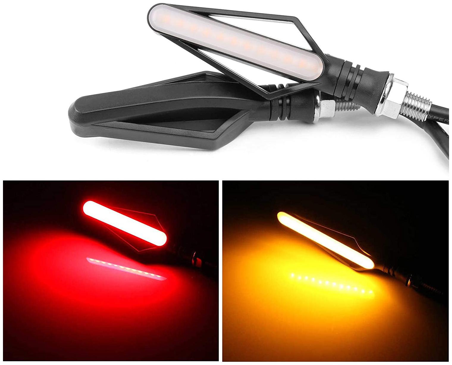 Cartronics Flexible Non-Breakable 12LED DRL Dual Color Bike Turn Indicator Lights for Universal for Bikes - Pack of 2 Yellow-Red
Cartronics Flexible Non-Breakable 12LED DRL Dual Color Bike Turn Indicator Lights for Universal for Bikes - Pack of 2 Yellow-Red