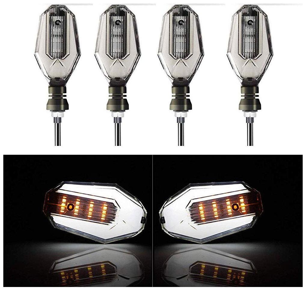 Cartronics- U Shape 4Pcs Dual Color LED DRL Daytime Running Lamp DC 12V Bike Motorbike Turn Singal Indicators Turning Lights for All Bikes
Cartronics- U Shape 4Pcs Dual Color LED DRL Daytime Running Lamp DC 12V Bike Motorbike Turn Singal Indicators Turning Lights for All Bikes