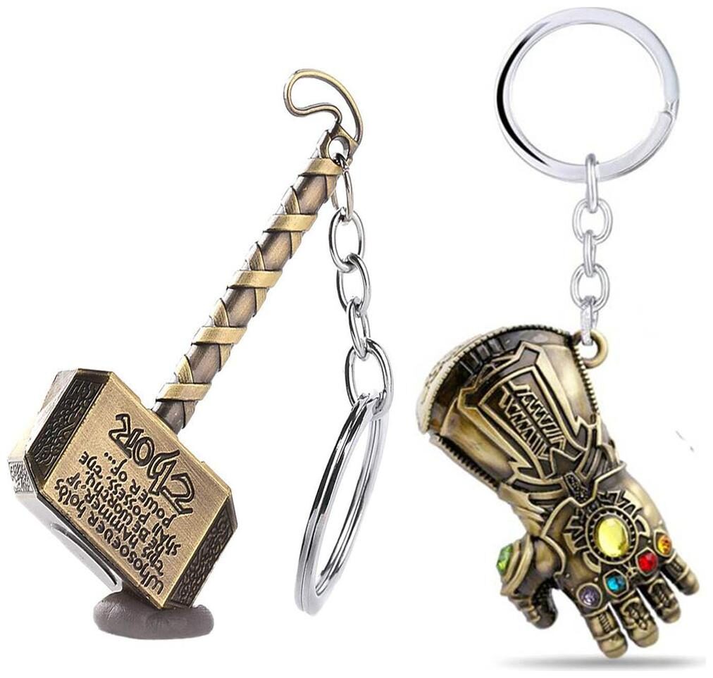 eWeft Thanos Hand Brown Gauntlet Superhero Marvel Avengers Infinity War And Thor Hammer Gold Locking Key Chain
eWeft Thanos Hand Brown Gauntlet Superhero Marvel Avengers Infinity War And Thor Hammer Gold Locking Key Chain