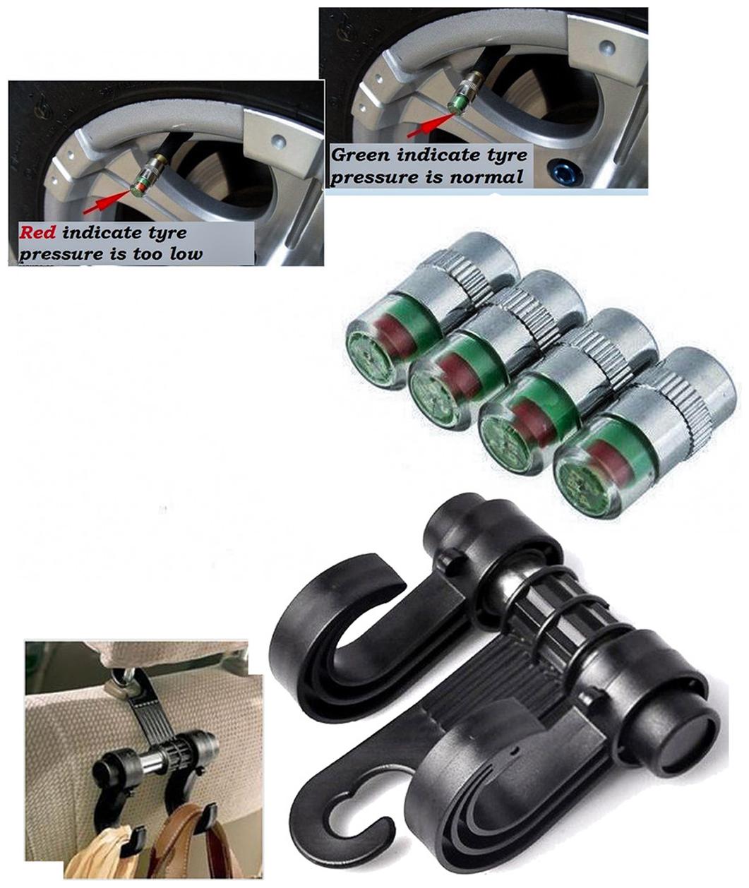Kozdiko Combo Of Car Bike Air Alert Tire Valve Cap (4 pc) Double Hook Headrest Luggage Holder
Kozdiko Combo Of Car Bike Air Alert Tire Valve Cap (4 pc) Double Hook Headrest Luggage Holder