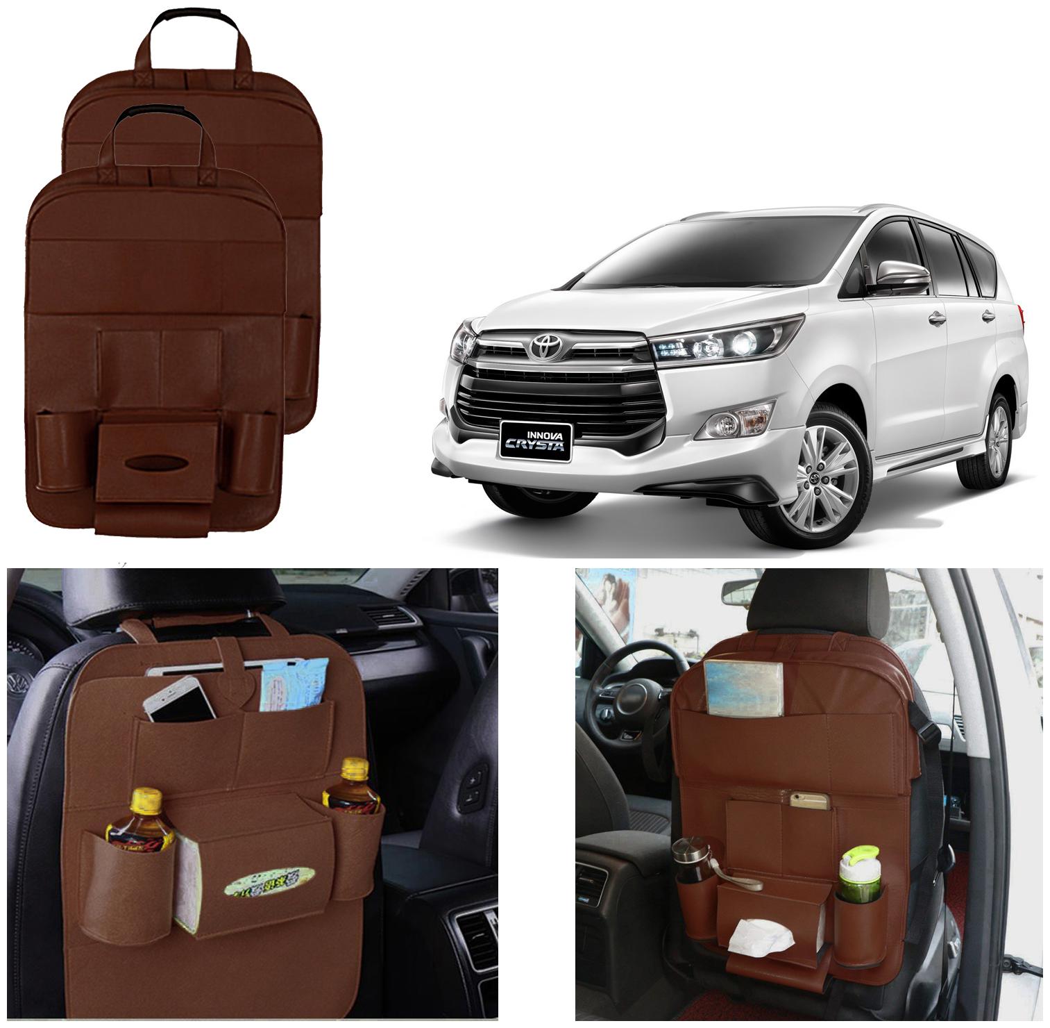 Oshotto Car Backseat Storage Organizer Phone Holder Multi-Pocket for Bottles Tissue Boxes Kids Toy Storage and Great Travel Accessory Compatible with Toyota Innova Crysta (Set of 2) - Brown
Oshotto Car Backseat Storage Organizer Phone Holder Multi-Pocket for Bottles Tissue Boxes Kids Toy Storage and Great Travel Accessory Compatible with Toyota Innova Crysta (Set of 2) - Brown