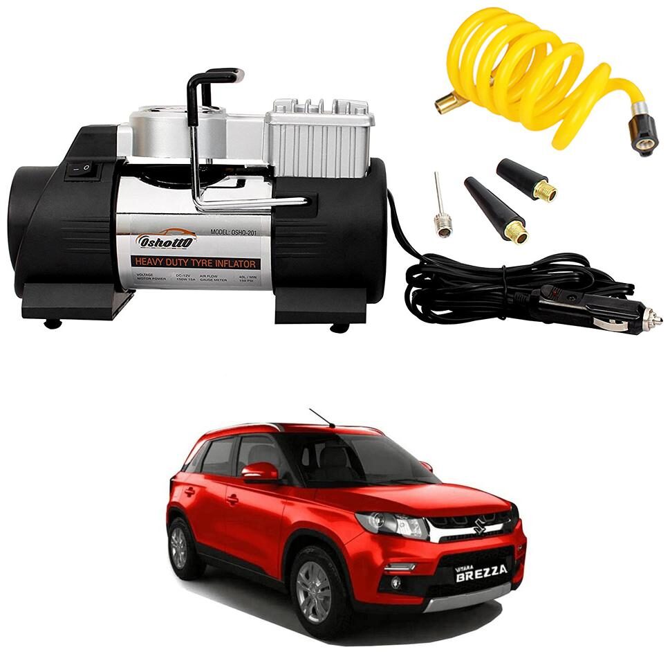 Oshotto Heavy Duty Universal Double Cylinder Air Compressor Tyre Inflator (Black) Compatible with Maruti Suzuki Brezza
Oshotto Heavy Duty Universal Double Cylinder Air Compressor Tyre Inflator (Black) Compatible with Maruti Suzuki Brezza