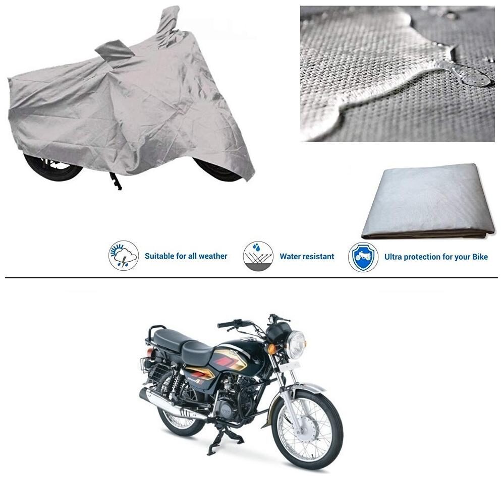 Ronish 100 Waterproof Heavy Quality Bike Body Cover for Standard Size Silver for TVS Max 4R
Ronish 100 Waterproof Heavy Quality Bike Body Cover for Standard Size Silver for TVS Max 4R