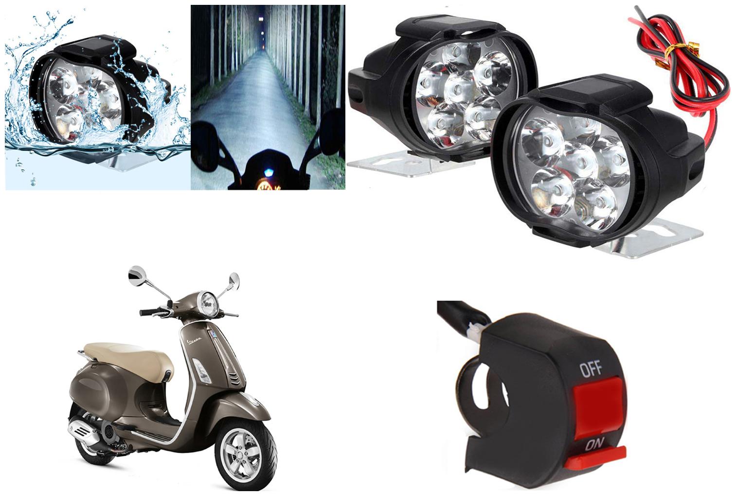 SHOP4U 6 LED Shilon Fog Light Head Lamp for Piaggio Vespa SXL 125 (Set of 2 Free On Off Switch)
SHOP4U 6 LED Shilon Fog Light Head Lamp for Piaggio Vespa SXL 125 (Set of 2 Free On Off Switch)