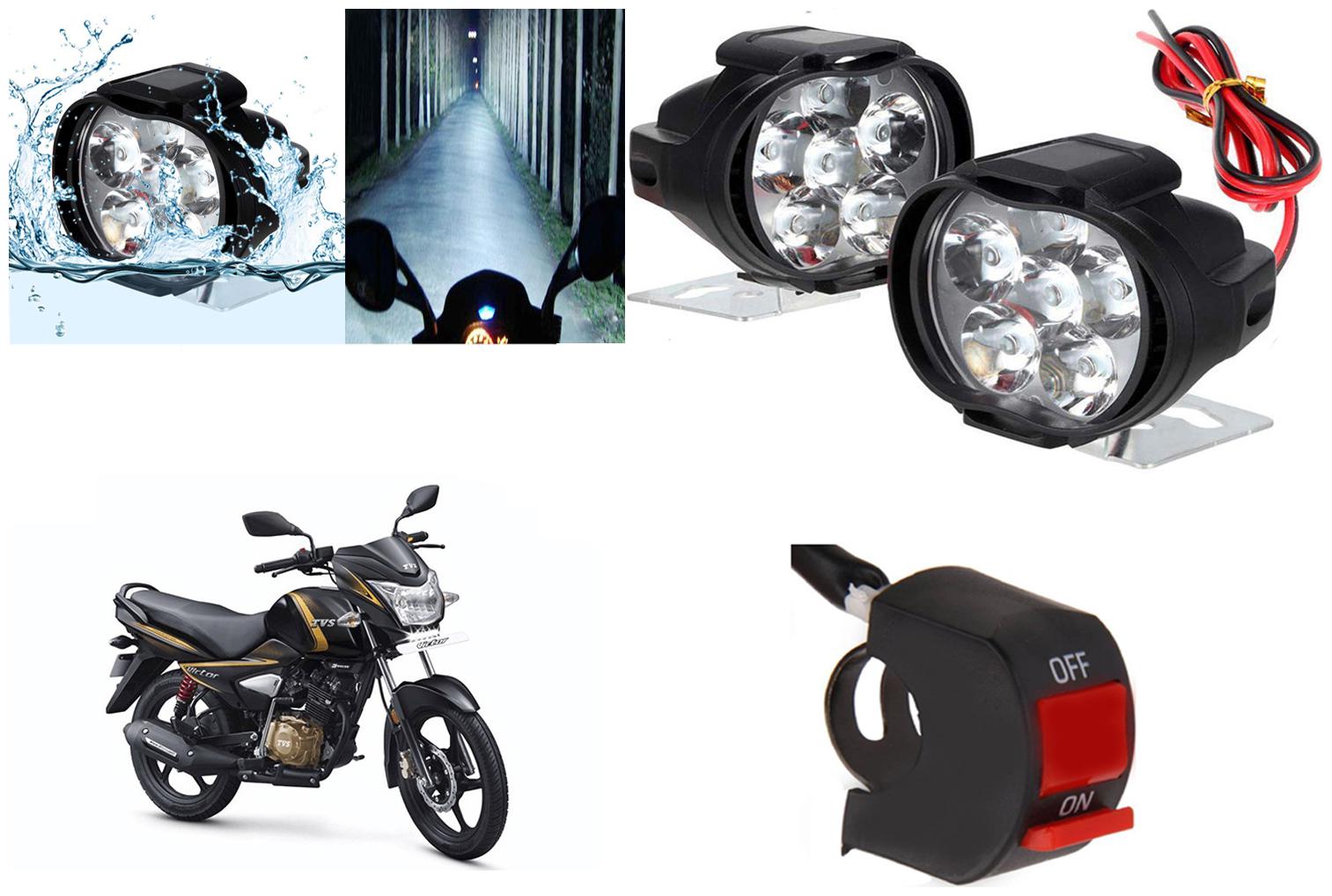 SHOP4U 6 LED Shilon Fog Light Head Lamp for TVS Victor (Set of 2 Free On Off Switch)
SHOP4U 6 LED Shilon Fog Light Head Lamp for TVS Victor (Set of 2 Free On Off Switch)