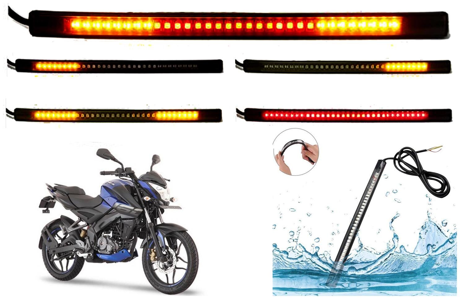 SHOP4U Brake Stop Turn Signal 48 SMD Flexible LED Strip Tail Light for Bajaj Pulsar NS 160
SHOP4U Brake Stop Turn Signal 48 SMD Flexible LED Strip Tail Light for Bajaj Pulsar NS 160