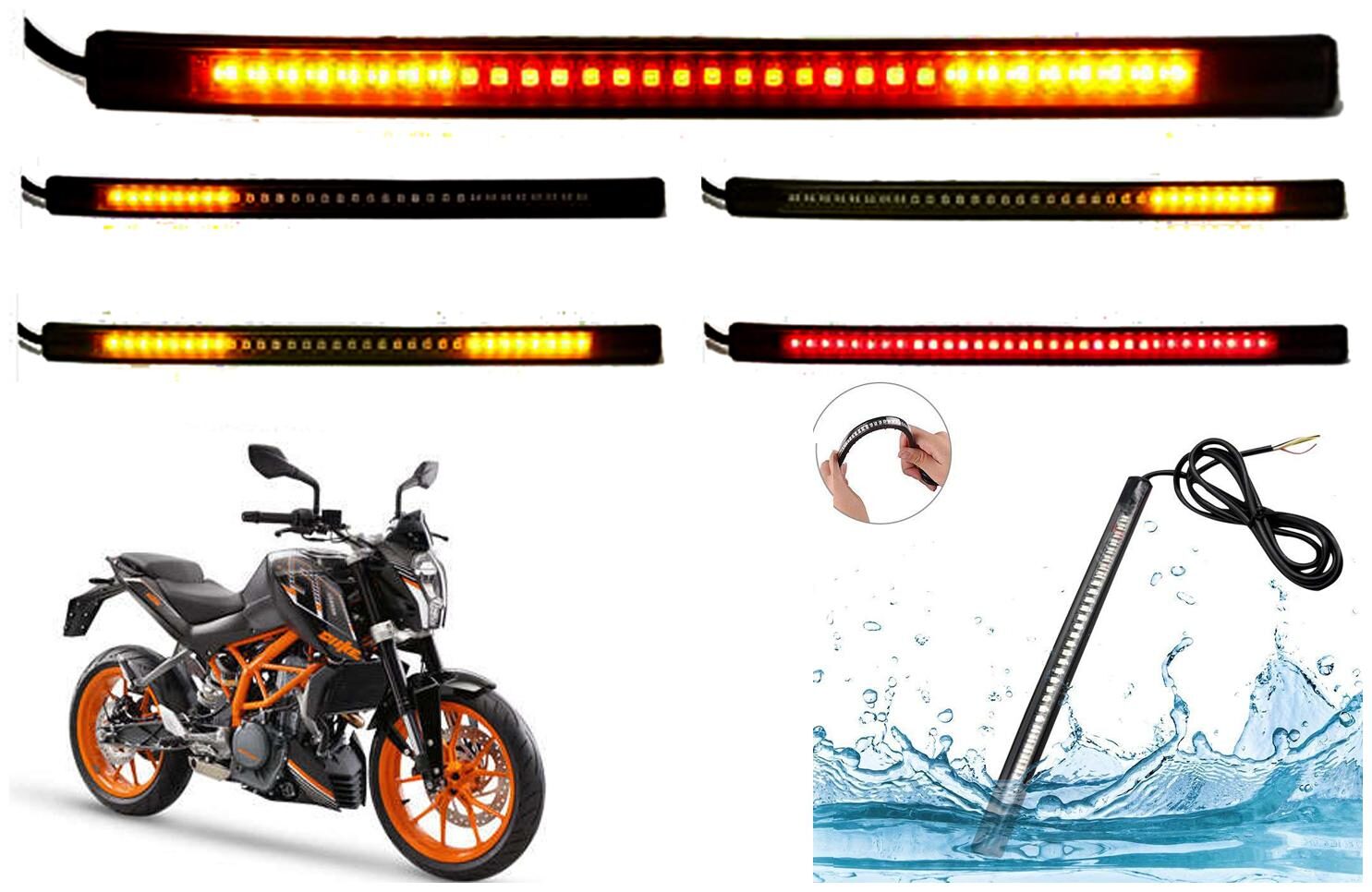 SHOP4U Brake Stop Turn Signal 48 SMD Flexible LED Strip Tail Light for KTM Duke 250
SHOP4U Brake Stop Turn Signal 48 SMD Flexible LED Strip Tail Light for KTM Duke 250