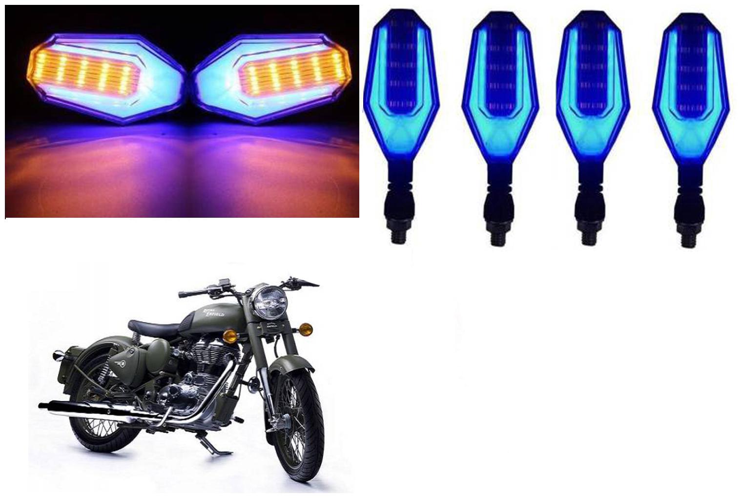 SHOP4U Front Side Rear U Shape Dual Color DRL Indicator Light for Royal Enfield Classic 500 ( Blue Yellow Pack of 4 )
SHOP4U Front Side Rear U Shape Dual Color DRL Indicator Light for Royal Enfield Classic 500 ( Blue Yellow Pack of 4 )