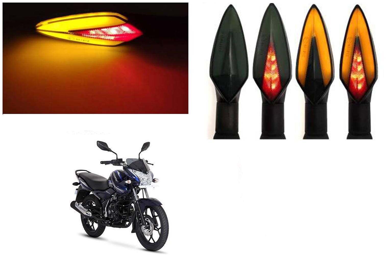 SHOP4U Front Side Rear A Shape Dual Color DRL Indicator Light for Bajaj Discover 150S ( Pack of 4 Red and Amber )
SHOP4U Front Side Rear A Shape Dual Color DRL Indicator Light for Bajaj Discover 150S ( Pack of 4 Red and Amber )