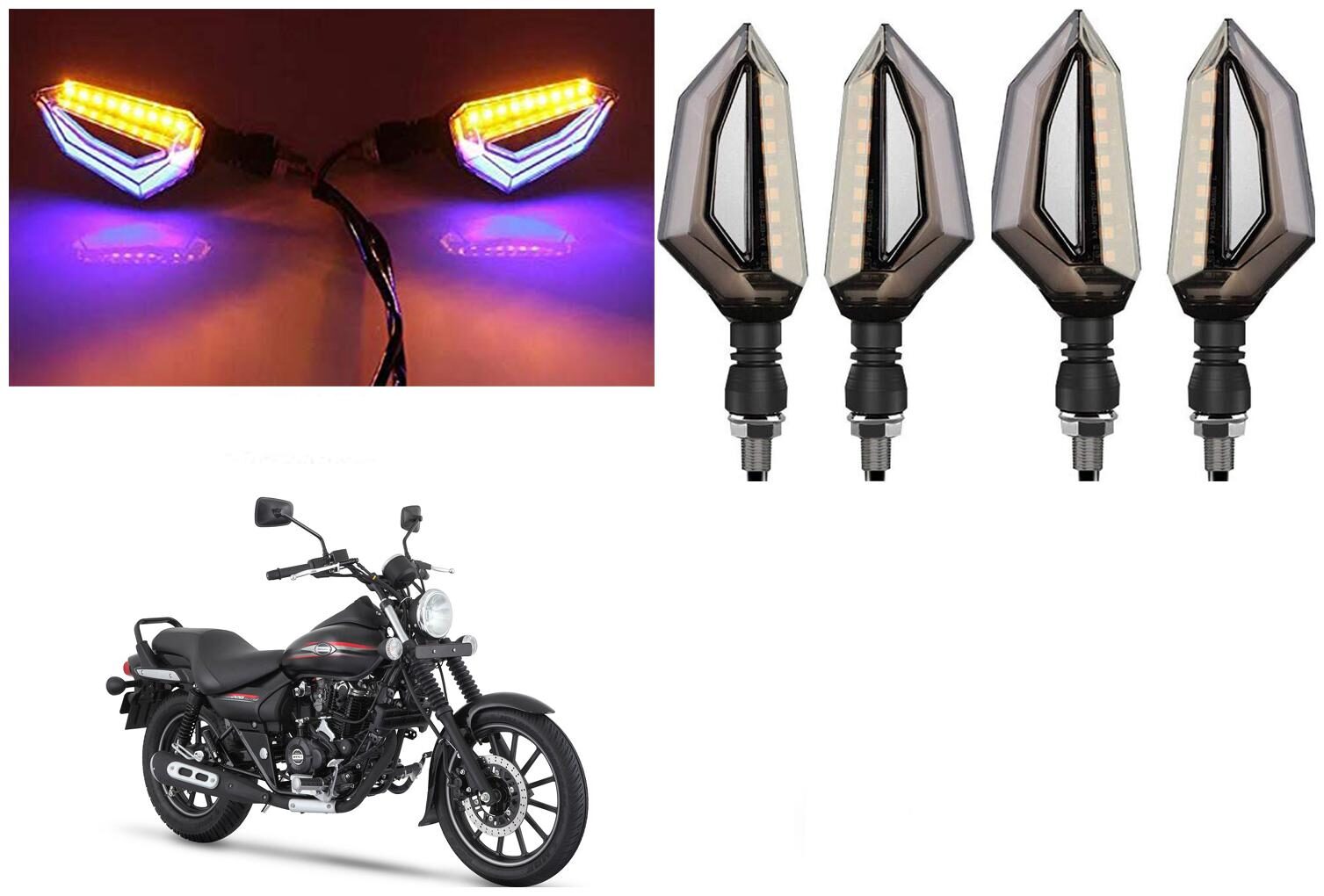 SHOP4U Front Side Rear D Shape Dual Color DRL Indicator Light for Bajaj Avenger Street 220 ( Blue Yellow Pack of 4 )
SHOP4U Front Side Rear D Shape Dual Color DRL Indicator Light for Bajaj Avenger Street 220 ( Blue Yellow Pack of 4 )