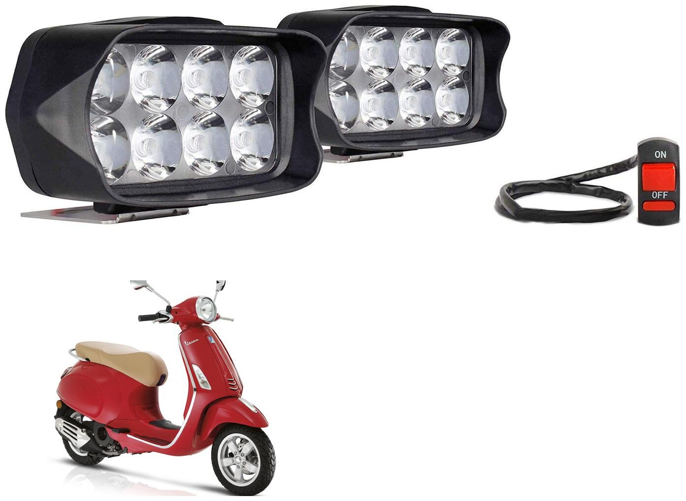 SHOP4U Shillon 8 LED Fog Light Mirror Mount Driving Spot Lamp with On Off Switch For Piaggio Vespa Red 125 ( Black Pack of 2 )
SHOP4U Shillon 8 LED Fog Light Mirror Mount Driving Spot Lamp with On Off Switch For Piaggio Vespa Red 125 ( Black Pack of 2 )