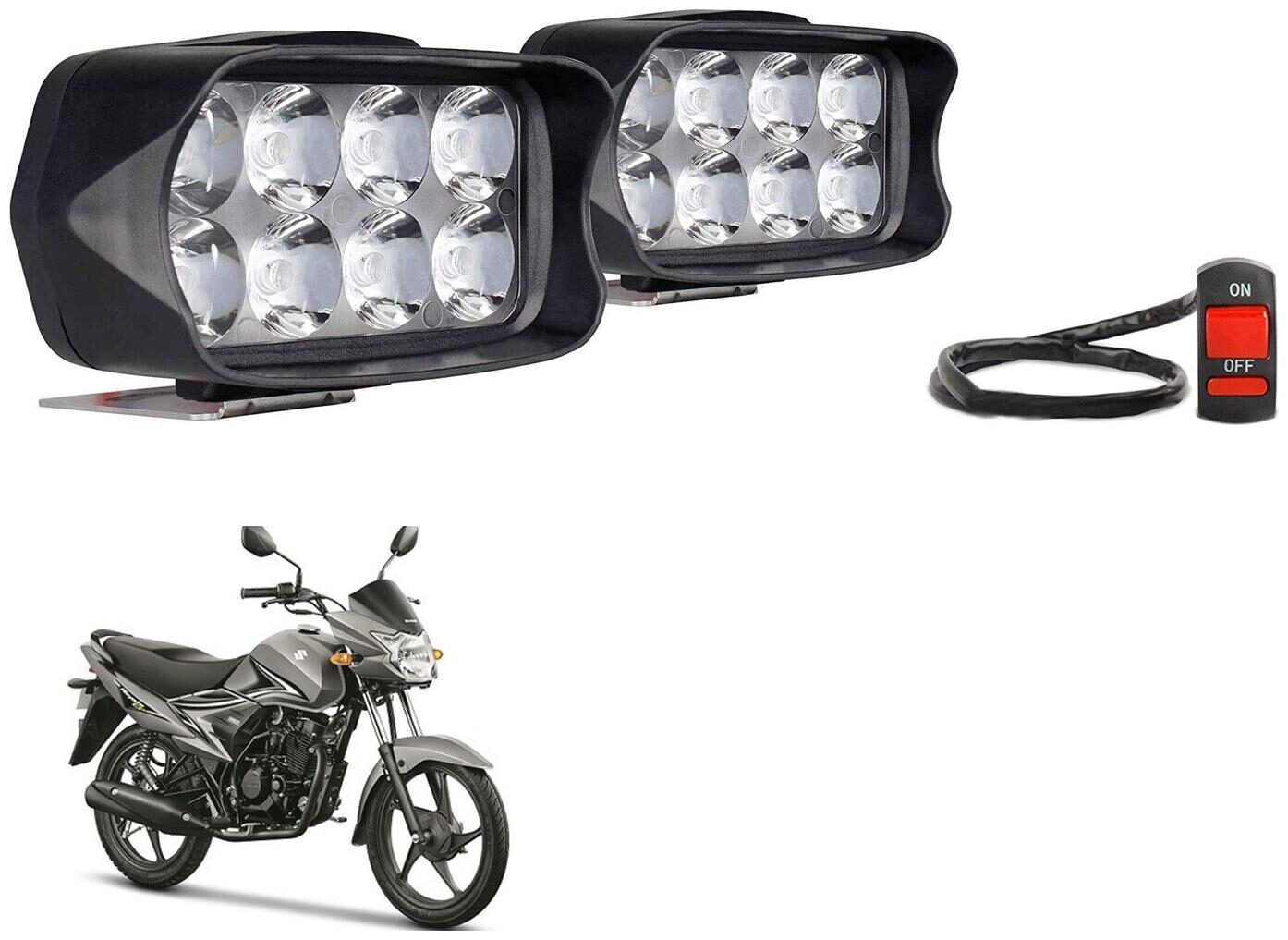 SHOP4U Shillon 8 LED Fog Light Mirror Mount Driving Spot Lamp with On Off Switch For Suzuki Hayate ( Black Pack of 2 )
SHOP4U Shillon 8 LED Fog Light Mirror Mount Driving Spot Lamp with On Off Switch For Suzuki Hayate ( Black Pack of 2 )