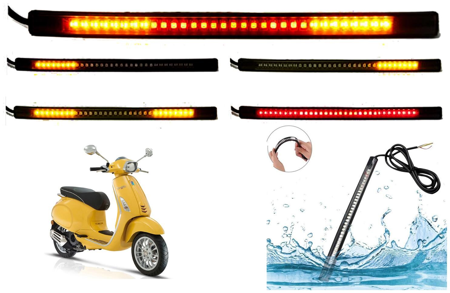SHOP4U SMD Flexible LED Strip Tail Light Brake Light with Turn Indicator Signals for Piaggio Vespa Elegante 150
SHOP4U SMD Flexible LED Strip Tail Light Brake Light with Turn Indicator Signals for Piaggio Vespa Elegante 150