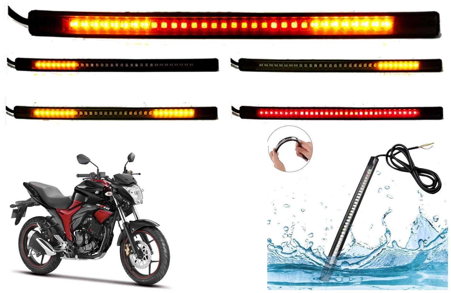 SHOP4U SMD Flexible LED Strip Tail Light Brake Light with Turn Indicator Signals for Suzuki Gixxer
SHOP4U SMD Flexible LED Strip Tail Light Brake Light with Turn Indicator Signals for Suzuki Gixxer