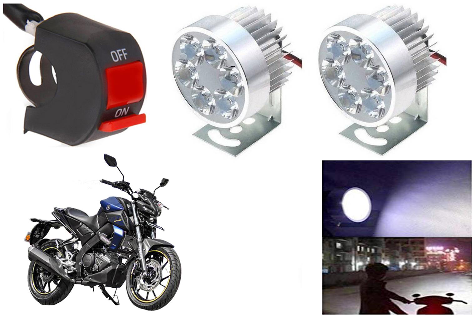 SHOP4U Waterproof 6 LED Fog Light Head Lamp for Yamaha MT-15 (Set of 2 Silver Free On Off Switch)
SHOP4U Waterproof 6 LED Fog Light Head Lamp for Yamaha MT-15 (Set of 2 Silver Free On Off Switch)
