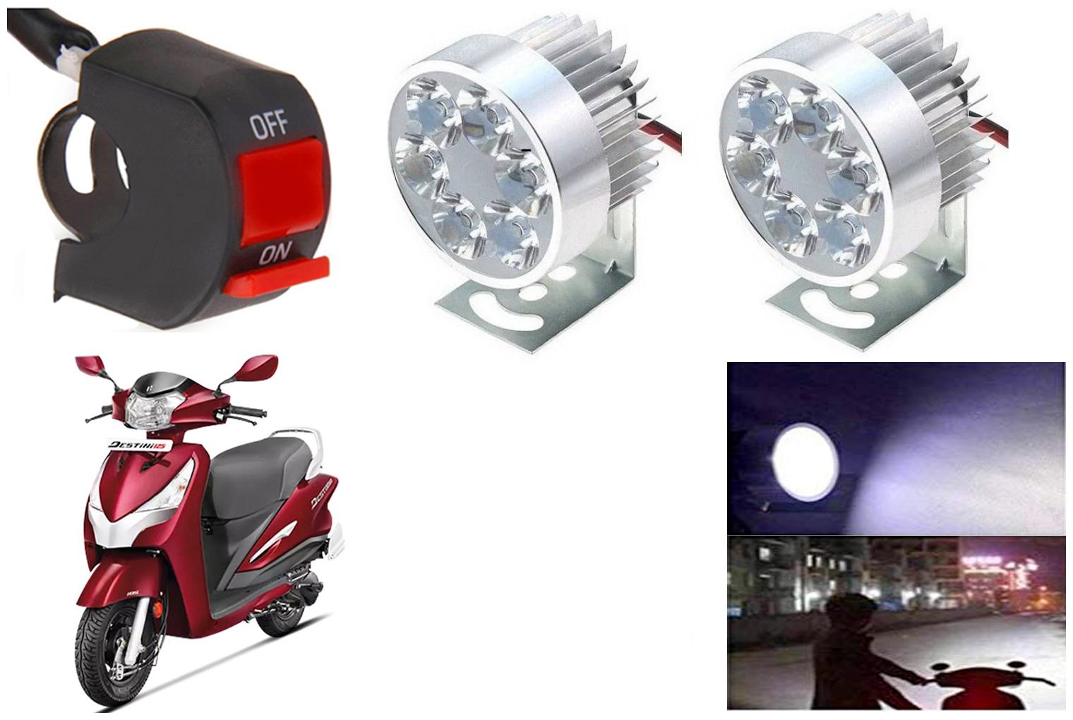 SHOP4U Waterproof 6 LED Fog Light Head Lamp for Hero Destini 125 (Set of 2 Silver Free On Off Switch)
SHOP4U Waterproof 6 LED Fog Light Head Lamp for Hero Destini 125 (Set of 2 Silver Free On Off Switch)