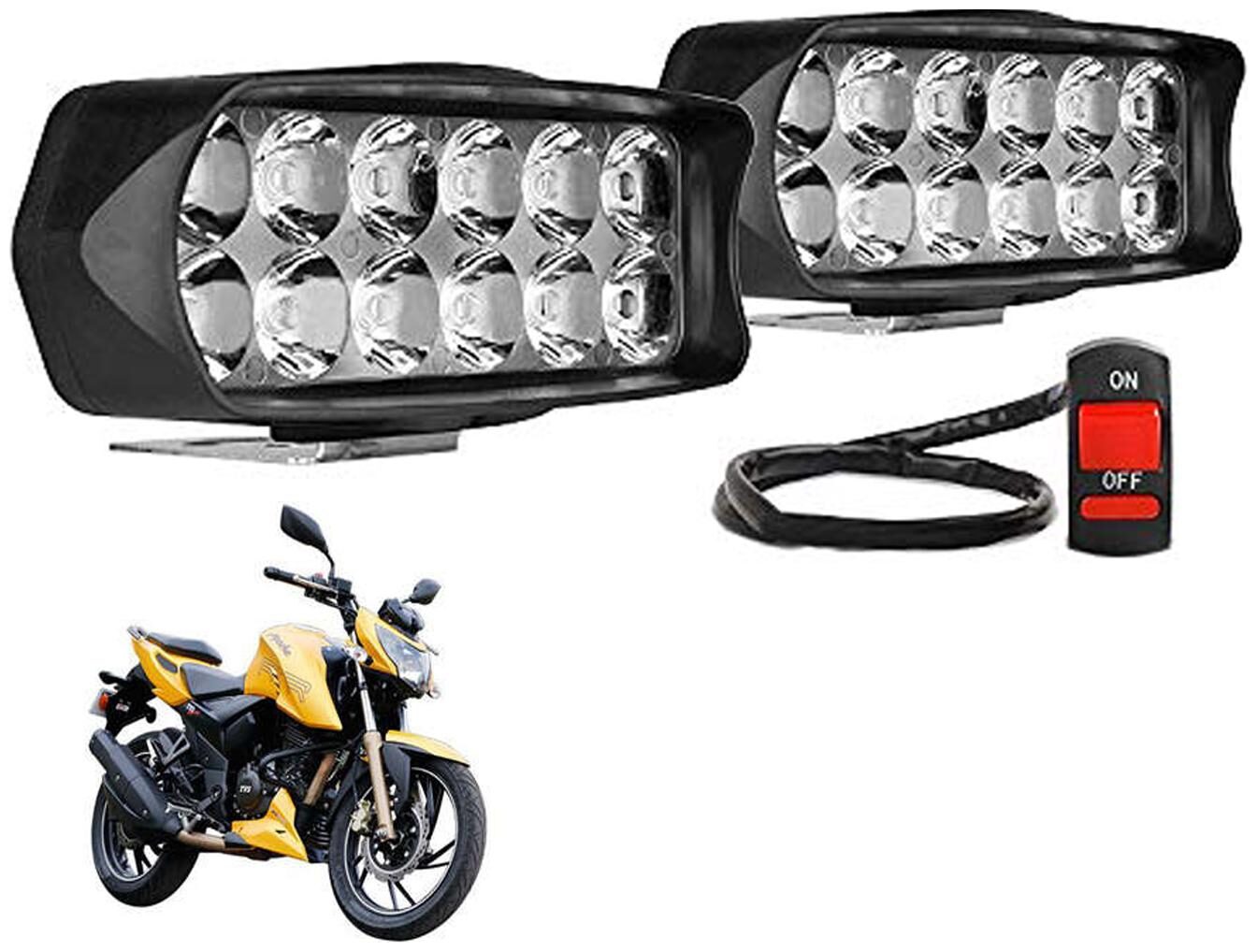 SHOP4U Waterproof 12 LED Fog Light Head Lamp for TVS Apache RTR 200 4V ( Set of 2 Free On Off Switch)
SHOP4U Waterproof 12 LED Fog Light Head Lamp for TVS Apache RTR 200 4V ( Set of 2 Free On Off Switch)