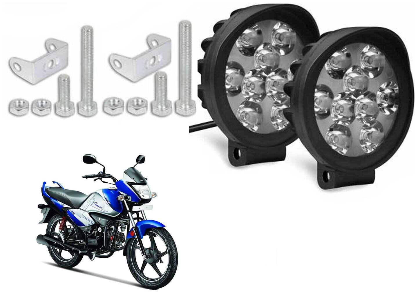 SHOP4U Waterproof 9 Round Cap LED Fog Light Head Lamp for Hero Splendor I Smart 110 (Set of 2 Free On Off Switch) 
SHOP4U Waterproof 9 Round Cap LED Fog Light Head Lamp for Hero Splendor I Smart 110 (Set of 2 Free On Off Switch)