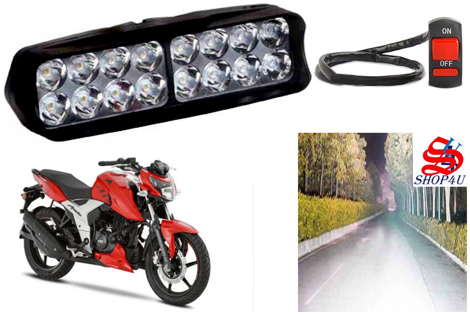 SHOP4U Waterproof 16 LED Fog Light Head Lamp for TVS Apache RTR 160 4V (Set of 1 Free On Off Switch)
SHOP4U Waterproof 16 LED Fog Light Head Lamp for TVS Apache RTR 160 4V (Set of 1 Free On Off Switch)