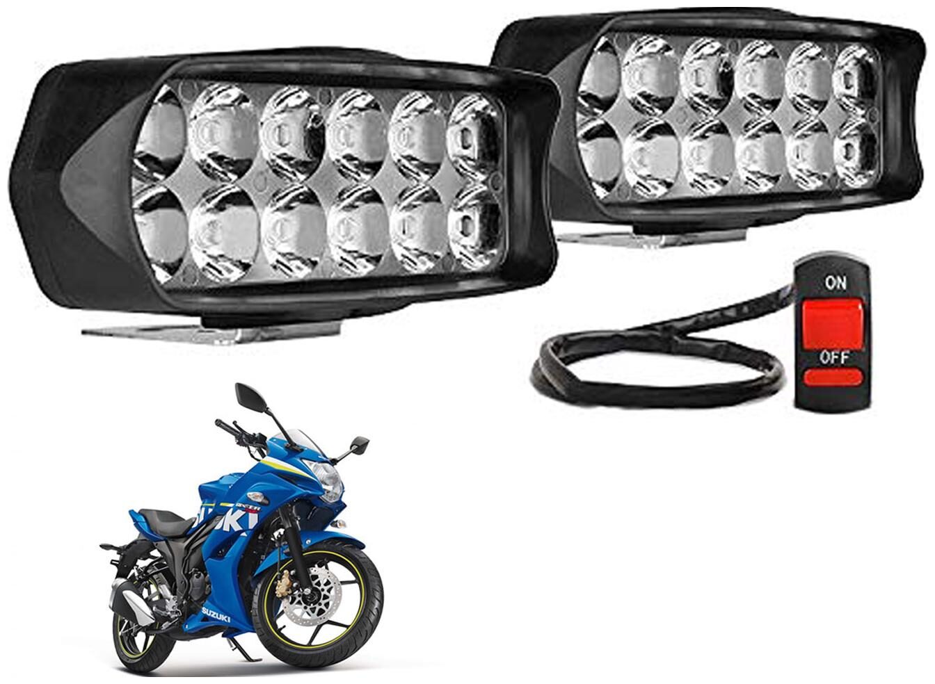 SHOP4U Waterproof 12 LED Fog Light Head Lamp for Suzuki Gixxer SF ( Set of 2 Free On Off Switch)
SHOP4U Waterproof 12 LED Fog Light Head Lamp for Suzuki Gixxer SF ( Set of 2 Free On Off Switch)