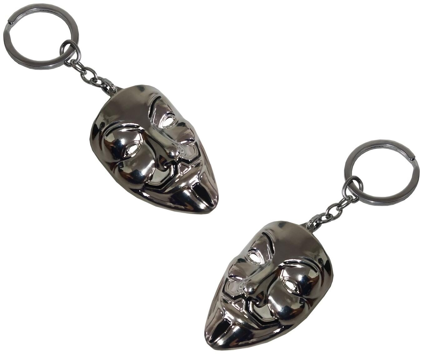 Stylewell (Set Of 2 pc) Premium Quality Synthetic Metal Base Vendetta Inspired Anonymous Guy Fawkes Hacker Face Mask Character Stylish Metallic Toy Key Ring Keychain For Bikes Scooty And Cars (Silver)
Stylewell (Set Of 2 pc) Premium Quality Synthetic Metal Base Vendetta Inspired Anonymous Guy Fawkes Hacker Face Mask Character Stylish Metallic Toy Key Ring Keychain For Bikes Scooty And Cars (Silver)