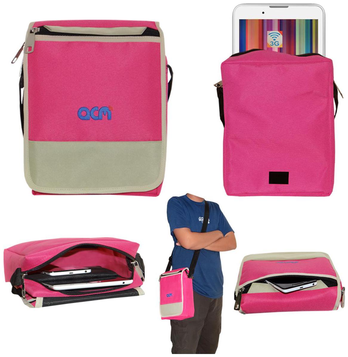 ACM Pink Canvas Messenger bag 
ACM Pink Canvas Messenger bag