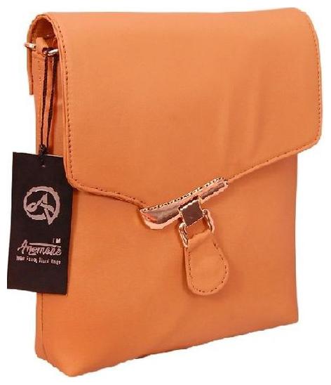 Anemone Beige PU Solid Sling Bag