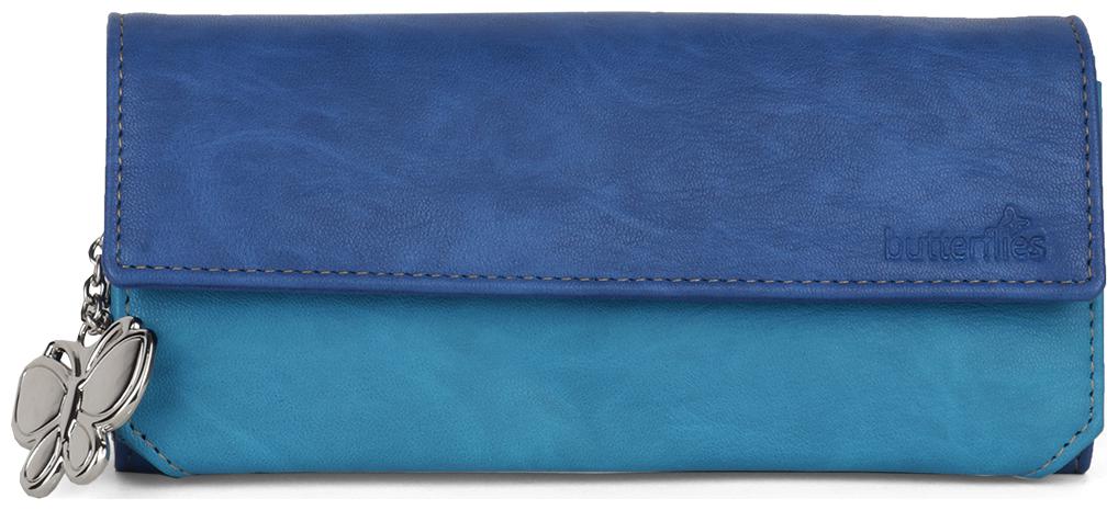 Butterflies Women Blue PU Wallet