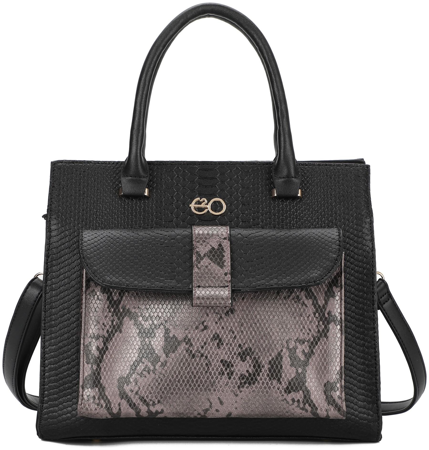 E2O Black PU Handheld Bag
