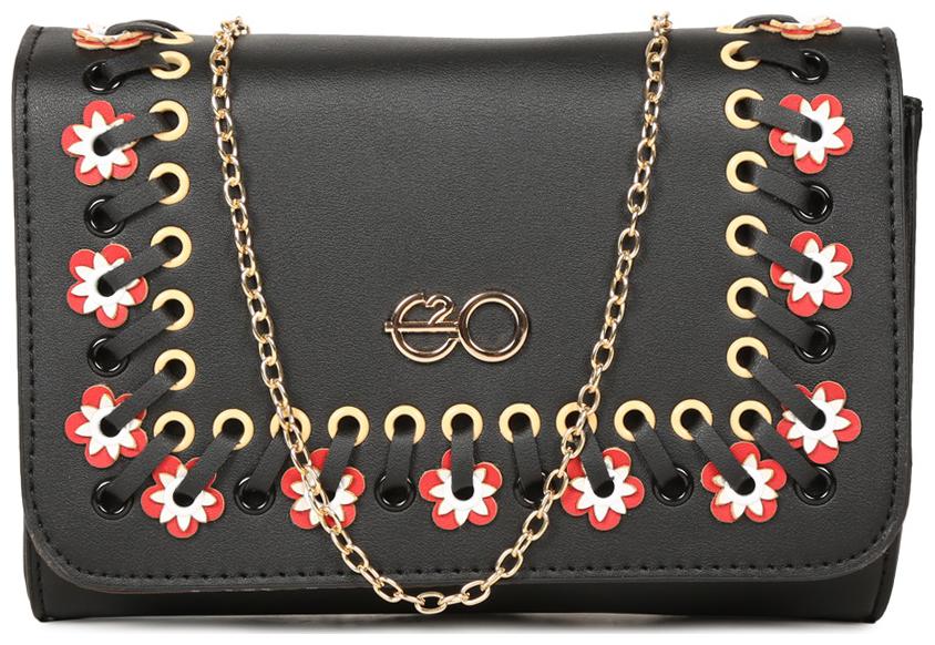 E2O Textured Clutch Black
