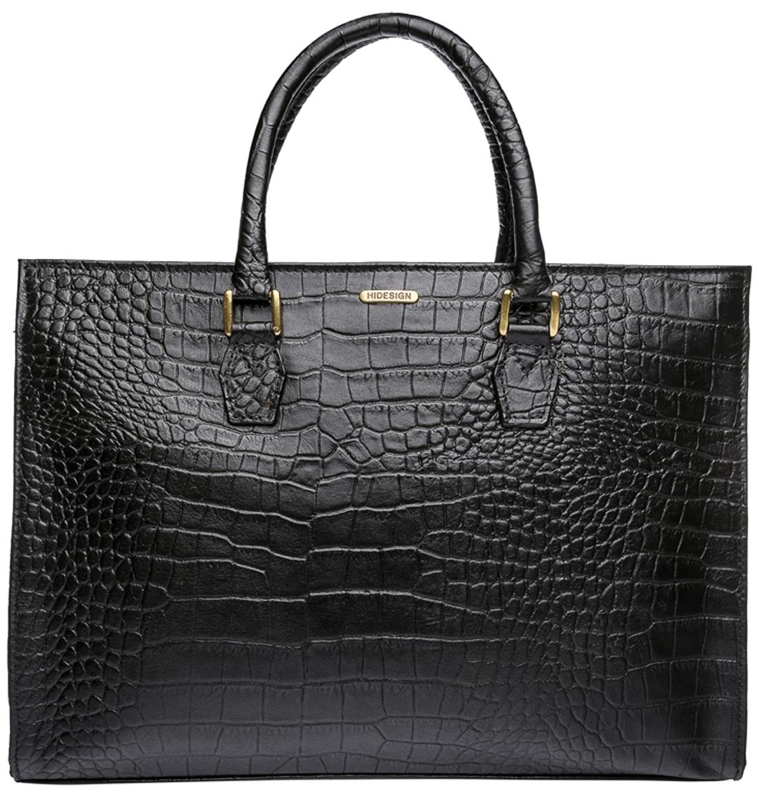Hidesign Kester Black Leather Tote Bag