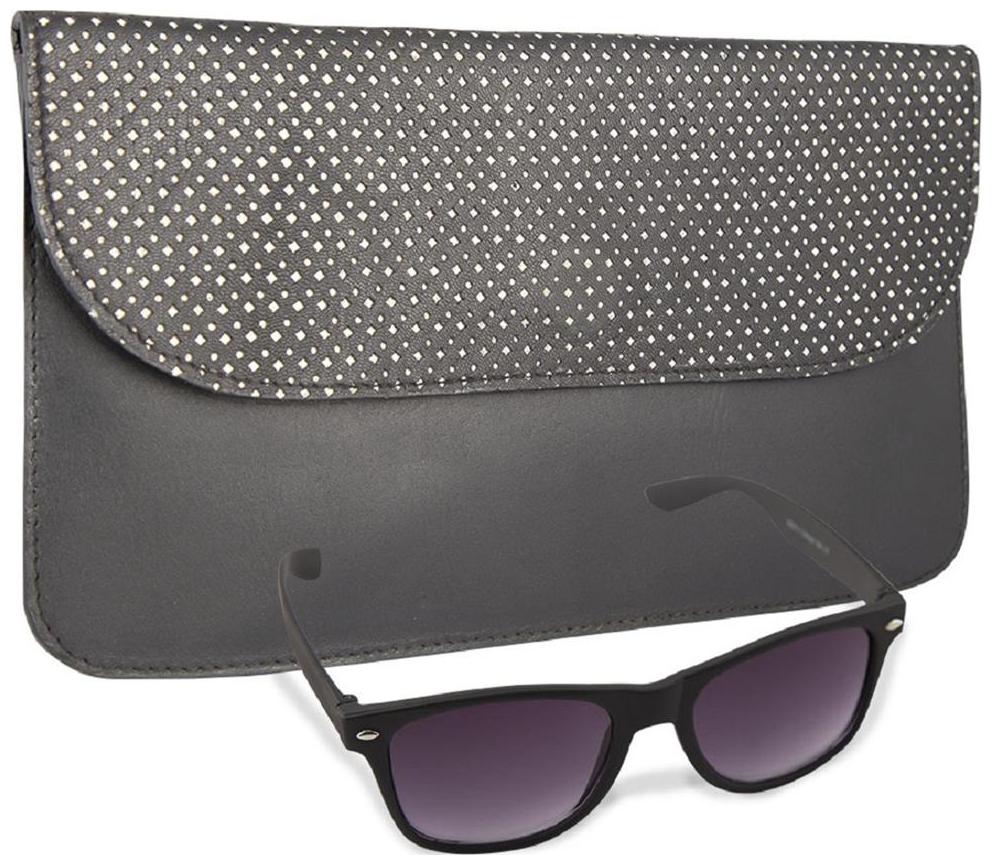 Trysco Women Black Leather Clutch 
Trysco Women Black Leather Clutch